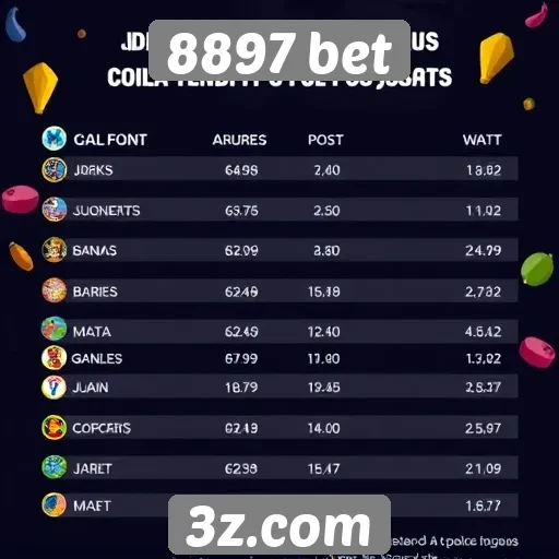 Estatísticas de jogos populares disponíveis na 8897 bet